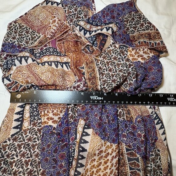 City Triangles Maxi Halter Dress Size‎ Small Patchwork Tribal Boho Lined - Picture 8 of 10